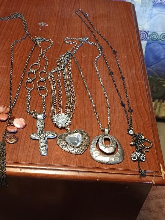 Jewelry - Vintage-Inspired Silver Tone Pendant Necklace - Heart, Cross & Statement Styles